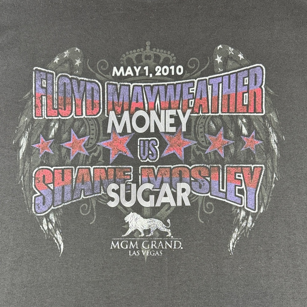 Floyd Mayweather and Shane Mosley Black Graphic T-Shirt - Picture 2 of 10